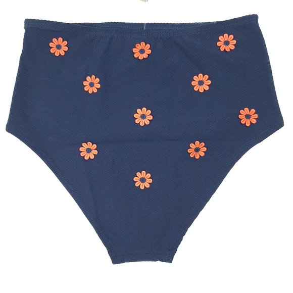 J Crew Navy Daisy High Waisted Swim Bottom - Picture 2 of 10